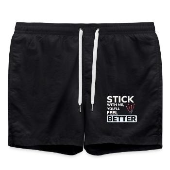 Praticien agréé en MTC en santé - Short de bain - noir - Devant - AI Model Male 185 light (185cm)