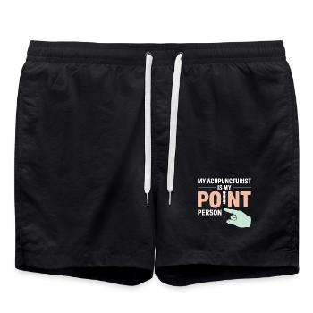 Licensed TCM Practitioner Expert Health Consultant - Swim Trunks - black - Front - AI Model Male 185 light (185cm)