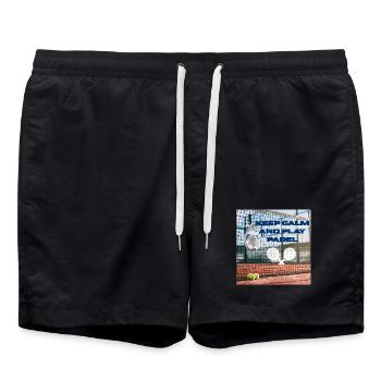 Keep calm and play padel - Swim Trunks - black - Front - AI Model Male 185 light (185cm)