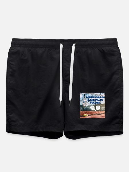 Keep calm and play padel - Swim Trunks - black