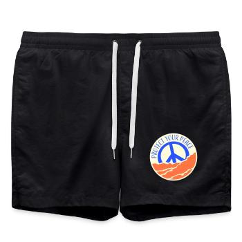 Protect Your Peace Mental Health Mindfulness - Swim Trunks - black - Front - AI Model Male 185 light (185cm)