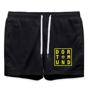 Ruhrpott de la ville de Dortmund, cadeaux et souvenirs - Short de bain - noir - Devant - AI Model Male 185 light (185cm)