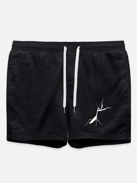 Praying mantis white - Swim Trunks - black