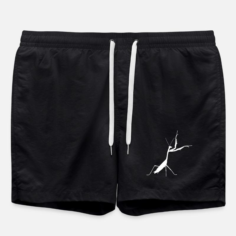 Praying mantis white - Swim Trunks - black