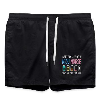 Niveau de batterie d’un soignant néonatal humour - Short de bain - noir - Devant - AI Model Male 185 light (185cm)