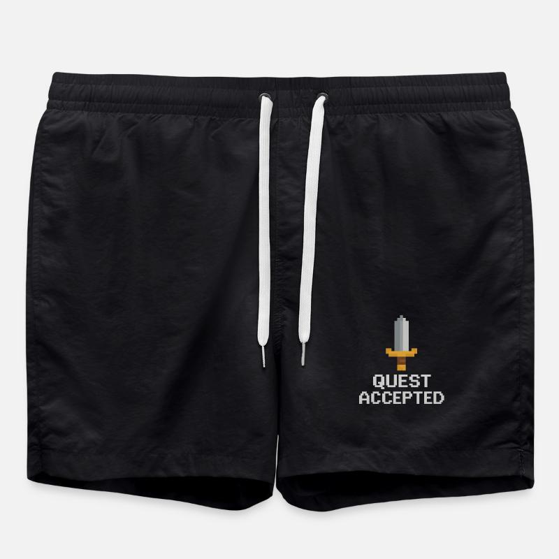 Quest akzeptiertes Pixelschwert - Badeshorts - Schwarz