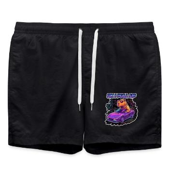 OK I Pull Up Capybara Retro - Swim Trunks - black - Front - AI Model Male 185 light (185cm)