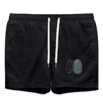 Fingerabdruck & Baumringe – Natur Identität - Badeshorts - Schwarz - Vorne - AI Model Male 185 light (185cm)