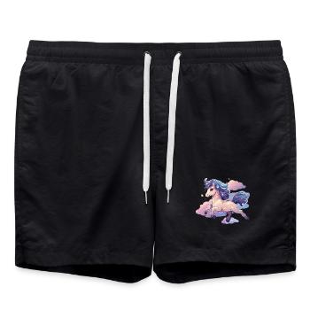Pastellicorne sur les nuages - Short de bain - noir - Devant - AI Model Male 185 light (185cm)