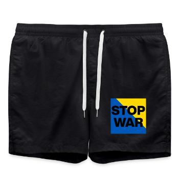 Stop War – Peace Now, Frieden in der Ukraine - Short de bain - noir - Devant - AI Model Male 185 light (185cm)