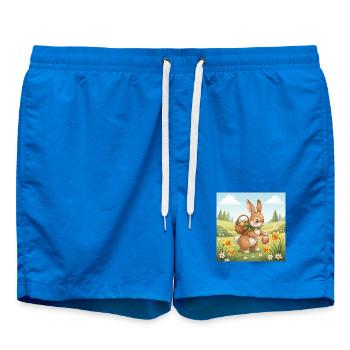 Easter bunny with basket and eggs - Swim Trunks - cobalt blue - Front
