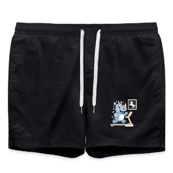 Treadmill Rhino - Funny Unicorn T-Shirt - Swim Trunks - black - Front - AI Model Male 185 light (185cm)