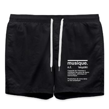 Music Definition Dictionary Style - Swim Trunks - black - Front - AI Model Male 185 light (185cm)