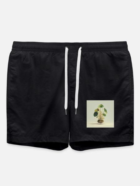 TechnoPlant: Golden Knots - Swim Trunks - black