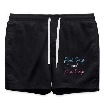 Fête à la piscine - Short de bain - noir - Devant - AI Model Male 185 light (185cm)