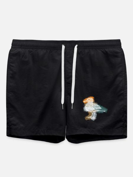 Zentangle-Möwe - Badeshorts - Schwarz