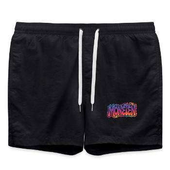 Moneten - Funny Steuer Meme - Badeshorts - Schwarz - Vorne - AI Model Male 185 light (185cm)