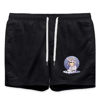 Petite licorne en manteau de méditation - Short de bain - noir - Devant - AI Model Male 185 light (185cm)