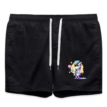 Unicorn Science Lab - Swim Trunks - black - Front - AI Model Male 185 light (185cm)