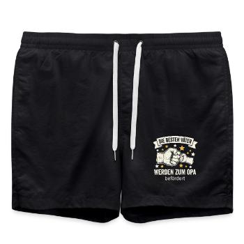 The best fathers are promoted to grandpa I Birth - Swim Trunks - black - Front - AI Model Male 185 light (185cm)