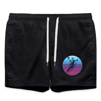 Motif handball pour vrais amoureux pour hommes - Short de bain - noir - Devant - AI Model Male 185 light (185cm)