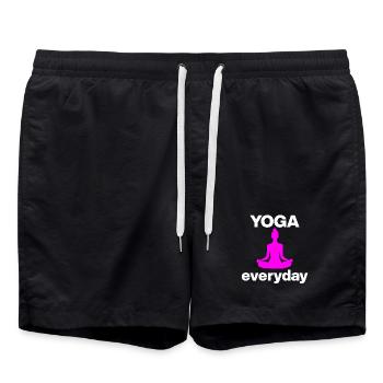 YOGA EVERYDAY PINK! LOTUS YOGI YOGA WELLNESS POWER - Swim Trunks - black - Front - AI Model Male 185 light (185cm)