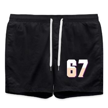 6 7 – Un design de texte minimaliste tendance, - Short de bain - noir - Devant - AI Model Male 185 light (185cm)