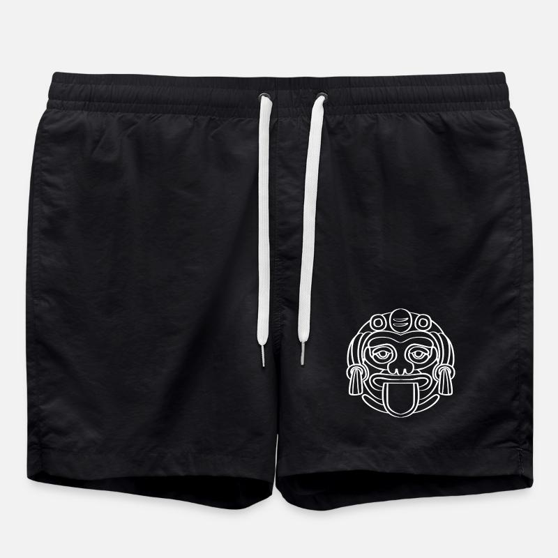 Mayan calendar aztec Inca - Swim Trunks - black