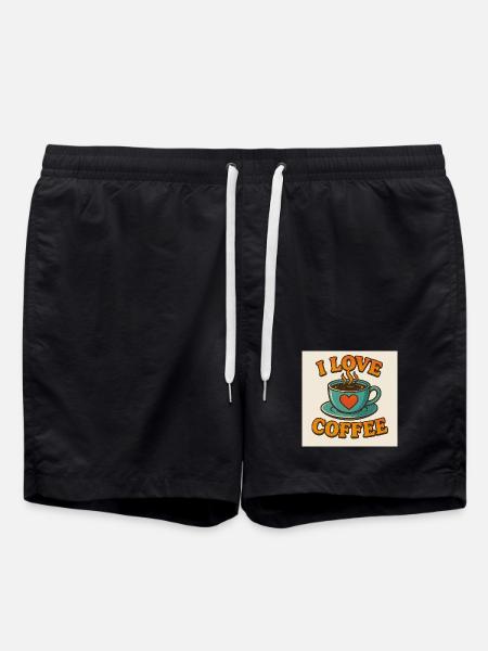 Coffee Love Cup - Swim Trunks - black