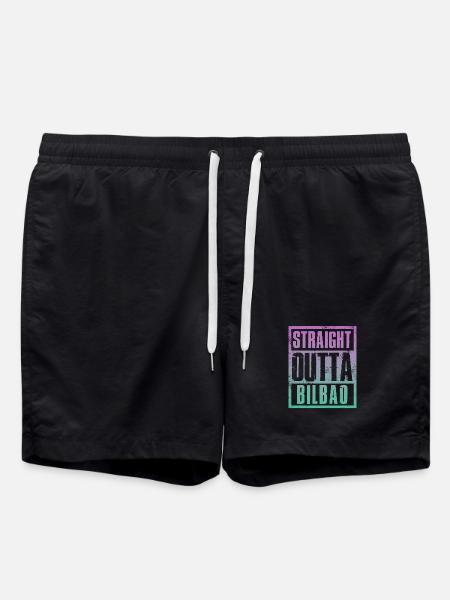 Straight outta Bilbao - Swim Trunks - black