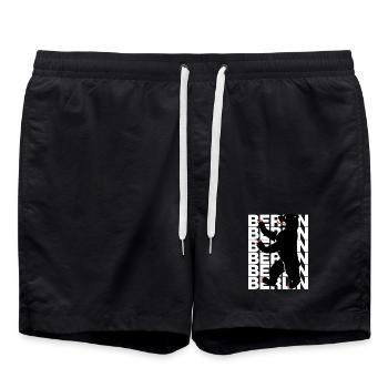 BERLIN BEAR POWER! BERLINLOVE CAPITAL - Swim Trunks - black - Front - AI Model Male 185 light (185cm)