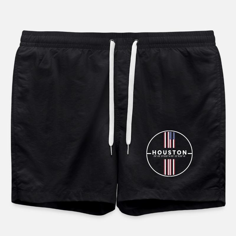 Houston Koordinaten - Badeshorts - Schwarz