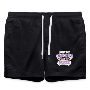 Not like other girls – Worse - Swim Trunks - black - Front - AI Model Male 185 light (185cm)