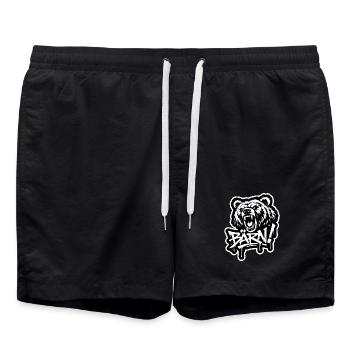 Graffiti Bern - Berner Bär - Bärn - Badeshorts - Schwarz - Vorne - AI Model Male 185 light (185cm)