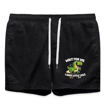 Warte auf mich - ich habe kurze Beine lustig - Badeshorts - Schwarz - Vorne - AI Model Male 185 light (185cm)