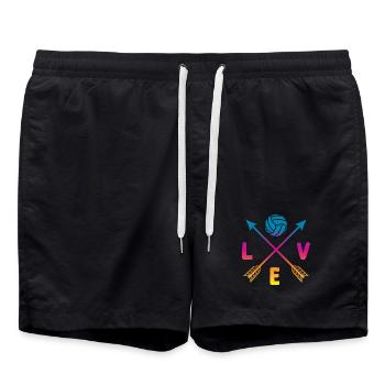 L’amour du volley-ball - Short de bain - noir - Devant - AI Model Male 185 light (185cm)
