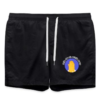 Gebetshände Kreis – Geistige Kraft - Badeshorts - Schwarz - Vorne - AI Model Male 185 light (185cm)