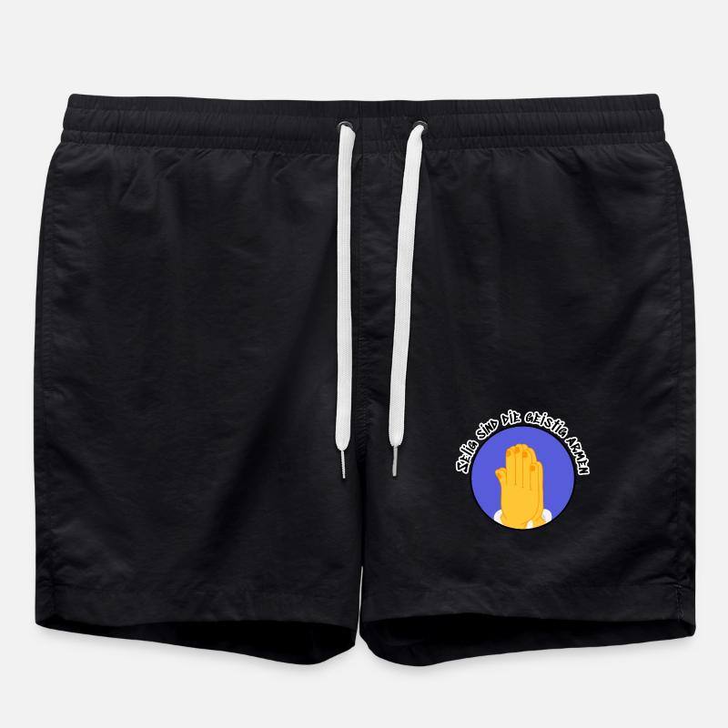 Gebetshände Kreis – Geistige Kraft - Badeshorts - Schwarz