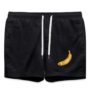 Goldene Banane - Badeshorts - Schwarz - Vorne - AI Model Male 185 light (185cm)