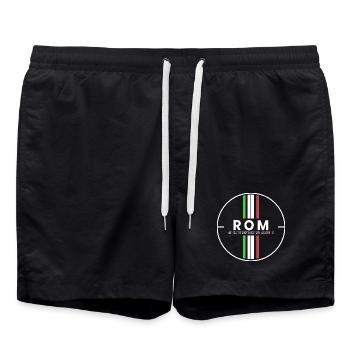 Rom Koordinaten - Badeshorts - Schwarz - Vorne - AI Model Male 185 light (185cm)