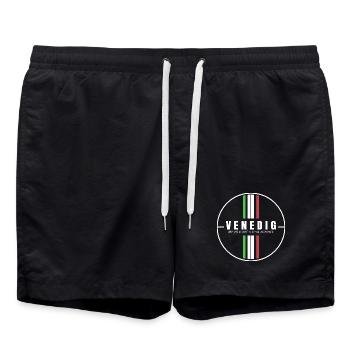 Venedig Koordinaten - Badeshorts - Schwarz - Vorne - AI Model Male 185 light (185cm)