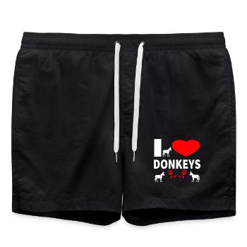âne - Short de bain - noir - Devant - AI Model Male 185 light (185cm)