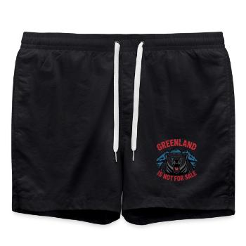 Le Groenland n’est pas à vendre ! - Groenland / Grønland - Short de bain - noir - Devant - AI Model Male 185 light (185cm)
