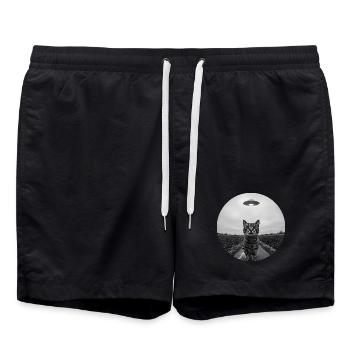 Design drôle d’extraterrestre d’un chat spatial OVNI - Short de bain - noir - Devant - AI Model Male 185 light (185cm)