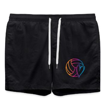 Ballon de volley-ball - Short de bain - noir - Devant - AI Model Male 185 light (185cm)