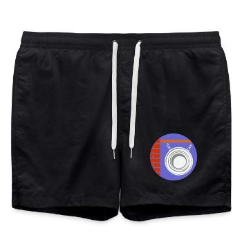 51169_Friseur circle counterpart in front of brick wall - Swim Trunks - black - Front - AI Model Male 185 light (185cm)