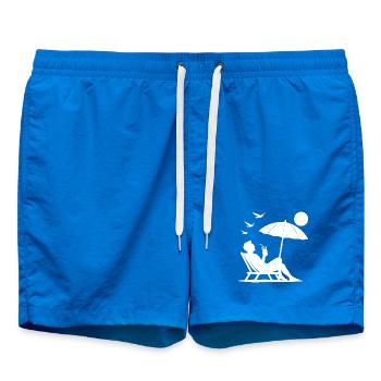 Se détendre sur une chaise longue sur la plage - Short de bain - cobalt blue - Devant