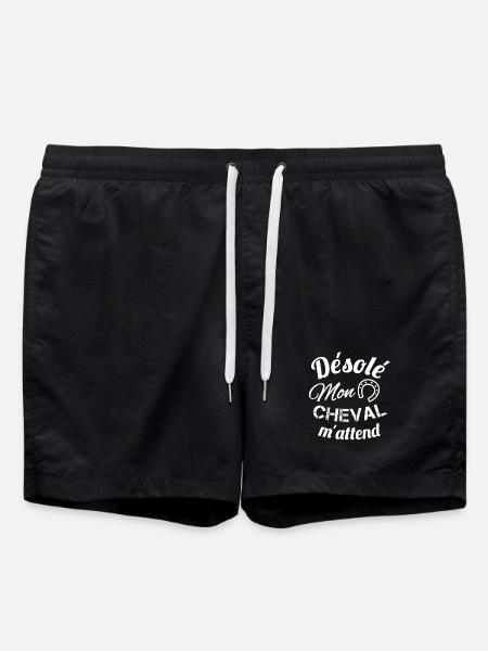 Sorry, my horse is waiting for me - Swim Trunks - black