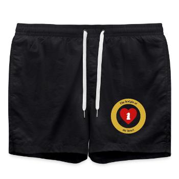 Your knight: the one who jumped over every hurdle - Swim Trunks - black - Front - AI Model Male 185 light (185cm)