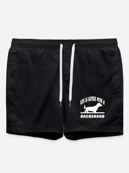 Dachshund - Swim Trunks - black